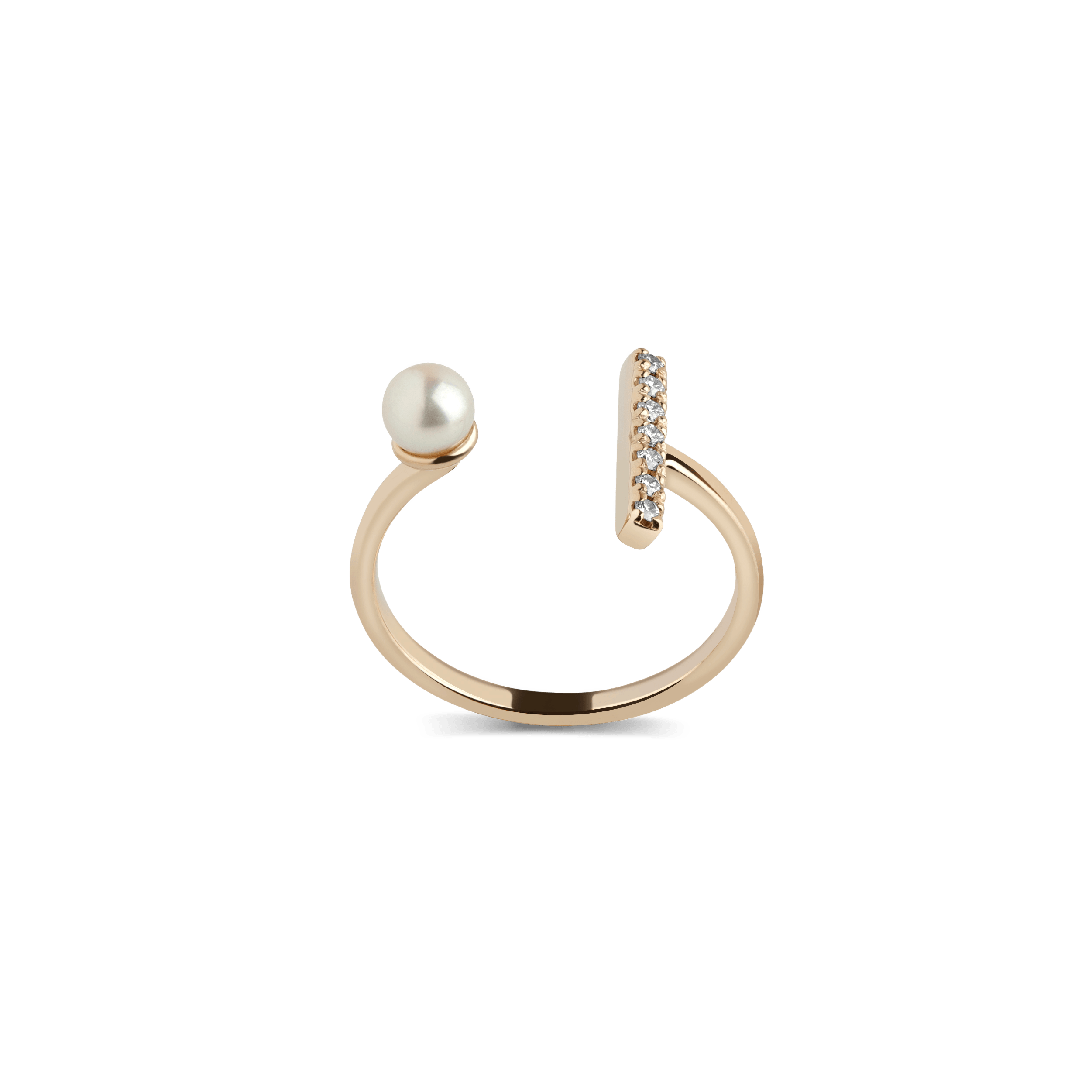 Archival Open Pearl Ring NikNenz™ Premium Gold & Diamonds
