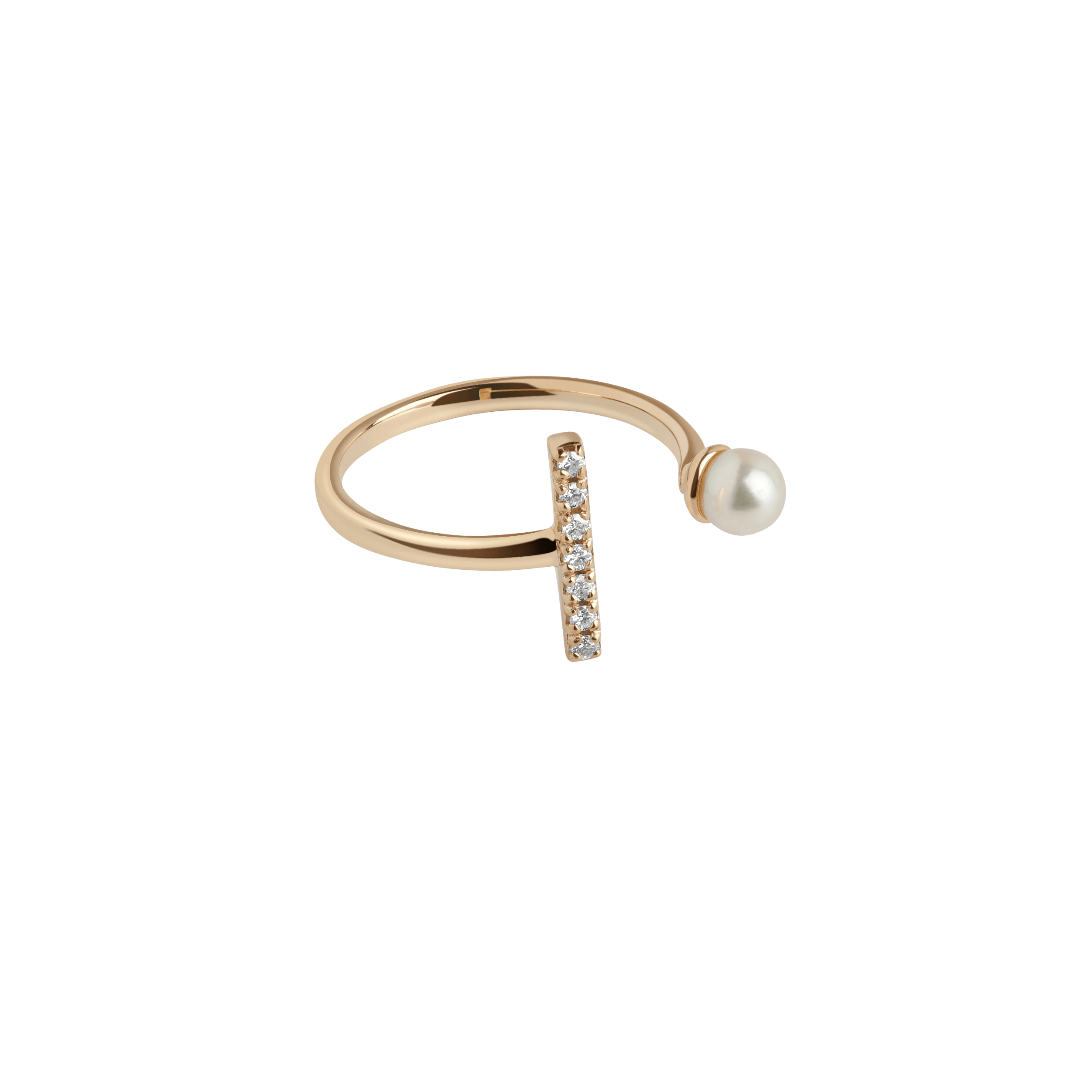 Archival Open Pearl Ring NikNenz™ Premium Gold & Diamonds