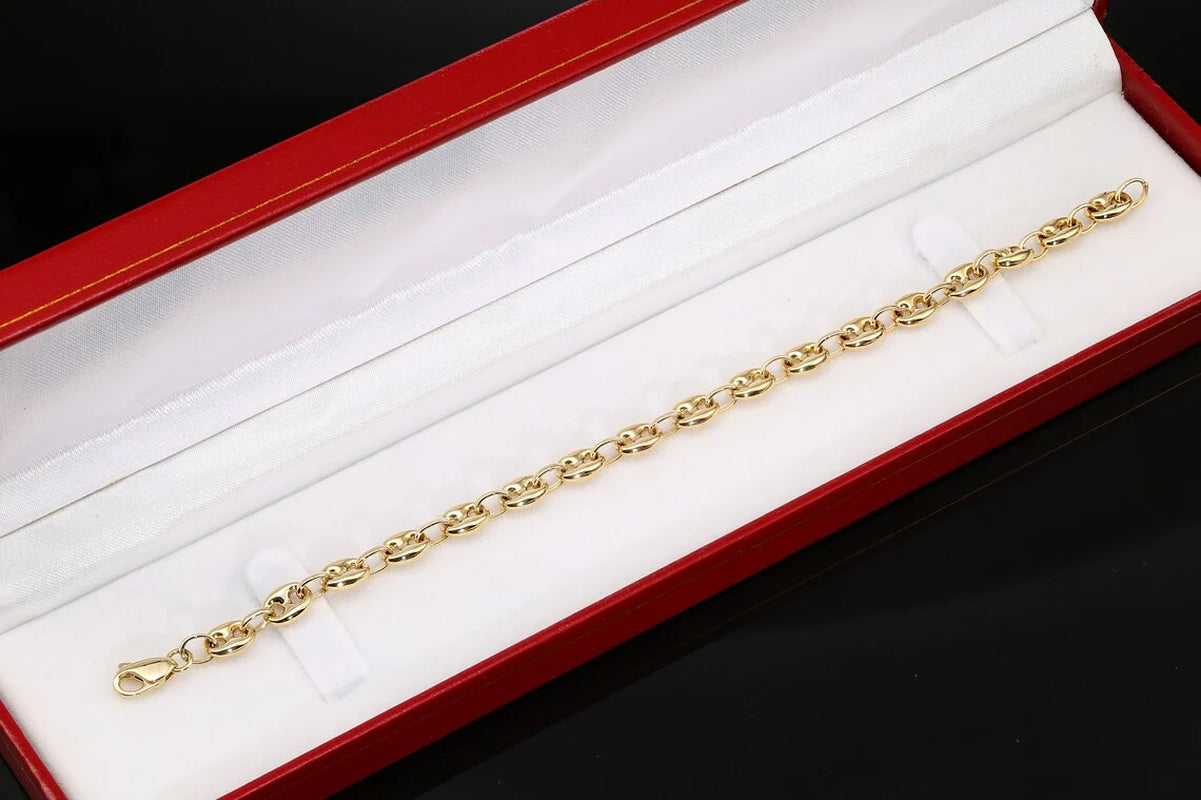 14K Yellow Gold Mariner Link Bracelet, 7.5"