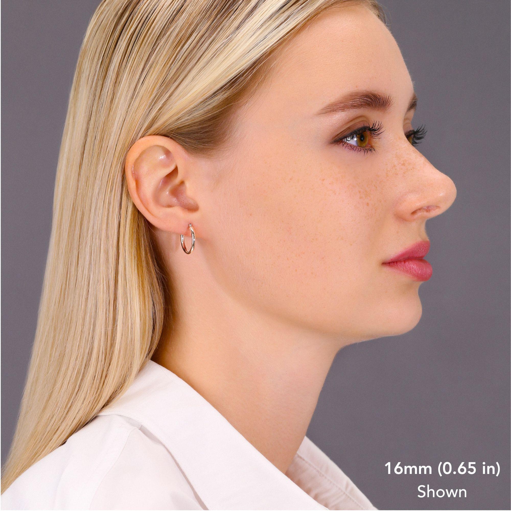 Elegant 10K Rose Gold Handmade Classic Round Hoop Earrings for Everyday Wear.