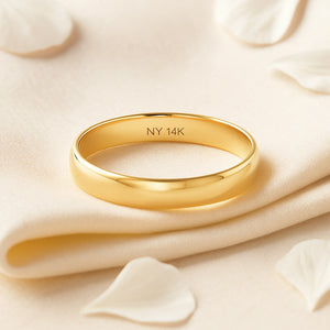14K Yellow Gold Classic Wedding/Engagement Band Ring, 3Mm Thin