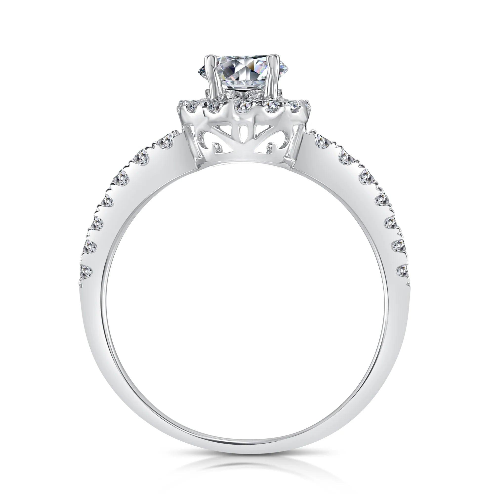 Timeless CZ Classic Solitaire Round Halo Engagement Ring – Perfect for Proposals, Weddings, and Anniversaries.