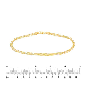 4.3Mm Diamond Cut Curb Bismark Chain Anklet Real 14K Yellow Gold 10"