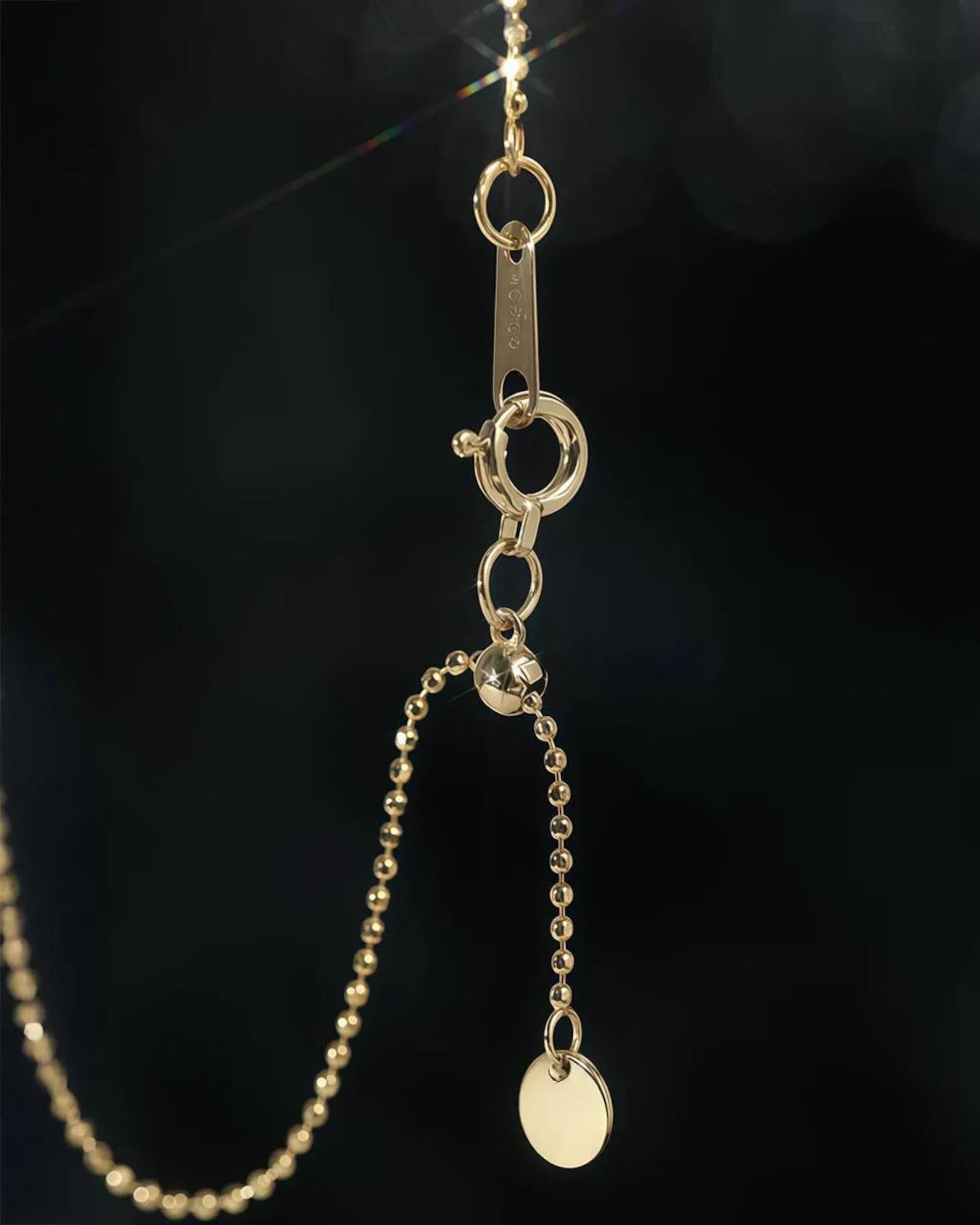 18K Solid Gold Diamond Station Necklace, Dainty Dangling Diamond Necklace, Minimal Drop Necklace, Everyday Wear Fine Jewelry Gift for Women.