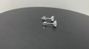 925 Sterling Silver round Clear Earrings Studs Tiny Small Large One Pair