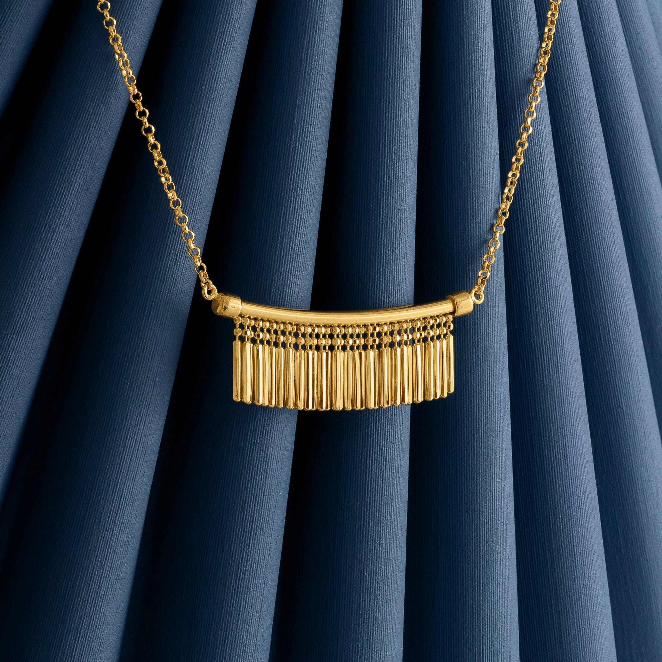 GOLD TASSEL CHARM NECKLACE