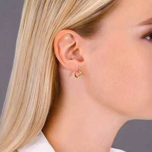 Solid 14K Gold Hoop Earrings, 14 Karat Yellow Gold round Hoops with a Classic Shiny Polished Finish, 14Mm Small Size Handmade in the USA
