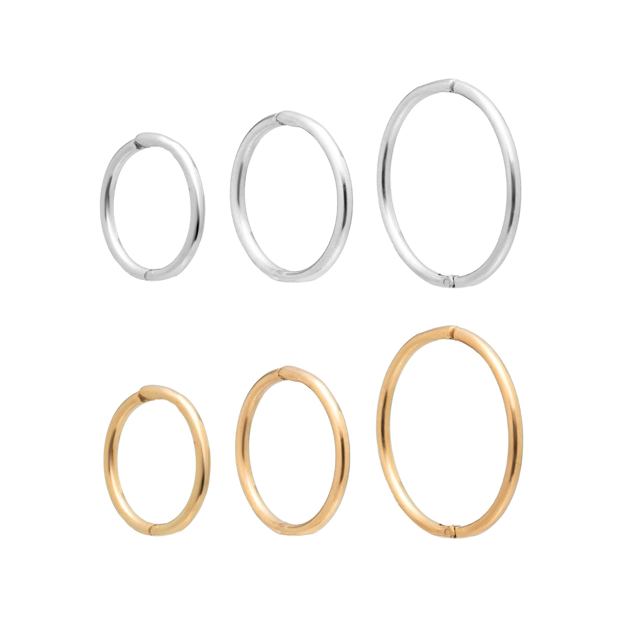 Hinged Sleeper Earrings: Sterling Silver or Gold Hoops (10Mm 13Mm 16Mm)