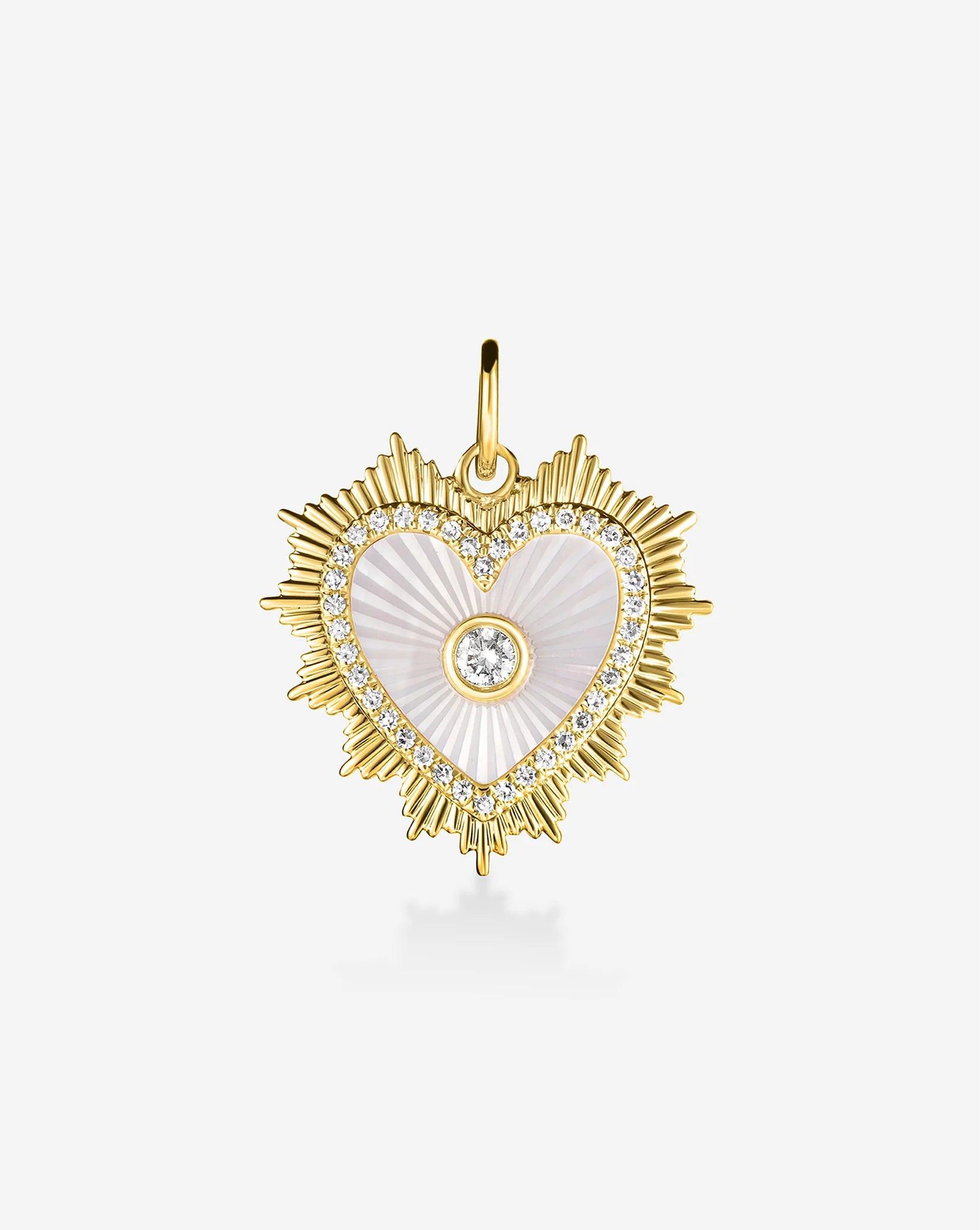 Stunning Mother of Pearl Heart Pendant - Embrace Elegance and Love.