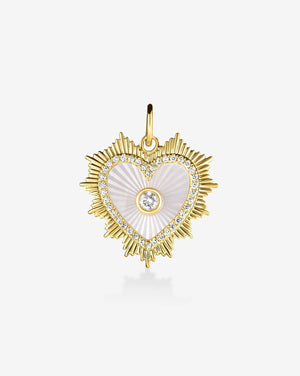 Stunning Mother of Pearl Heart Pendant - Embrace Elegance and Love.