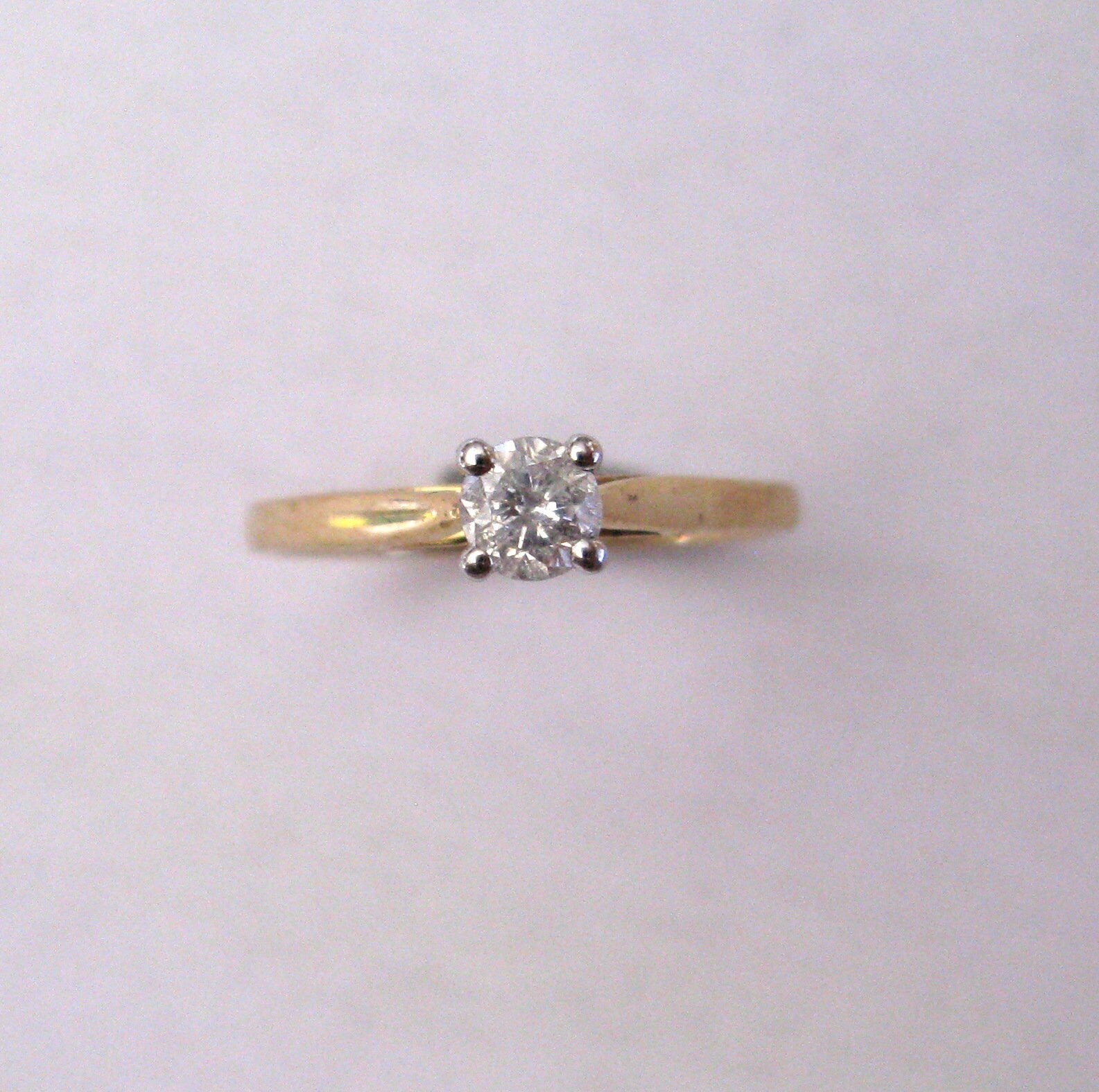 0.25Ct Diamond Solitaire 9Ct Gold Ring Cathedral Style