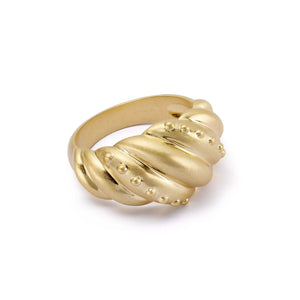 Amulet Dome Ring 18Ct Gold Plate