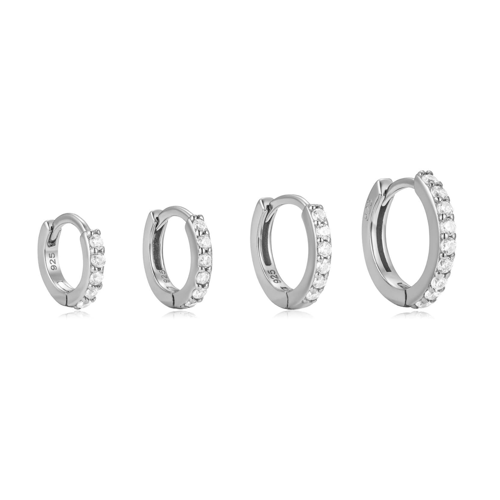 SOLD as Pair，6Mm - 9Mm Cz Pave Gold Huggie Hoop Earrings, Silver Pave Cz Hoop, Cartilage Hoops, Everyday Diamond Huggies, Gift for Her