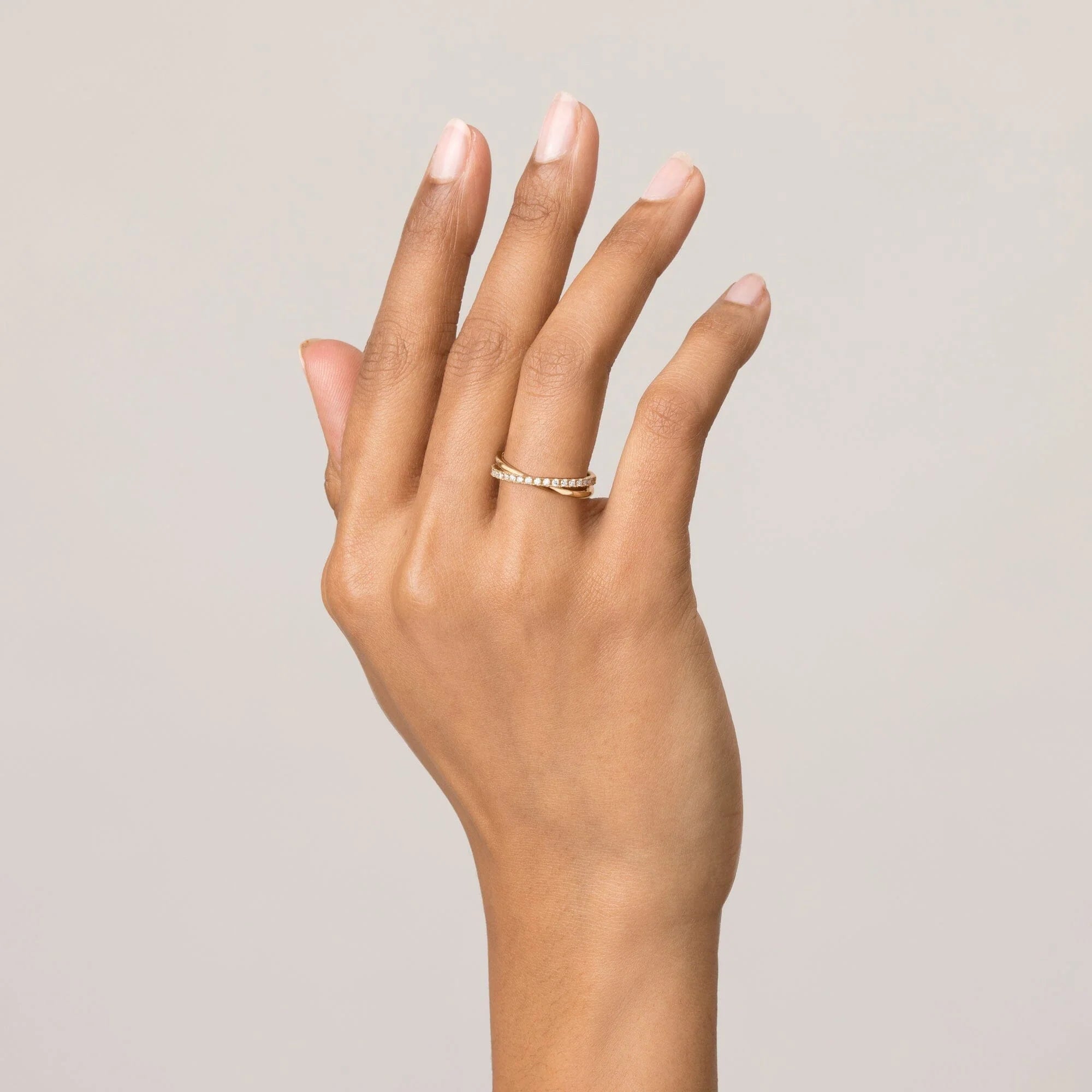 Diamond Crossover Ring NikNenz™ Premium Gold & Diamonds