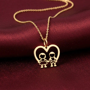 Stunning 14K Yellow Gold Heart Pendant Necklace for Boys & Girls.