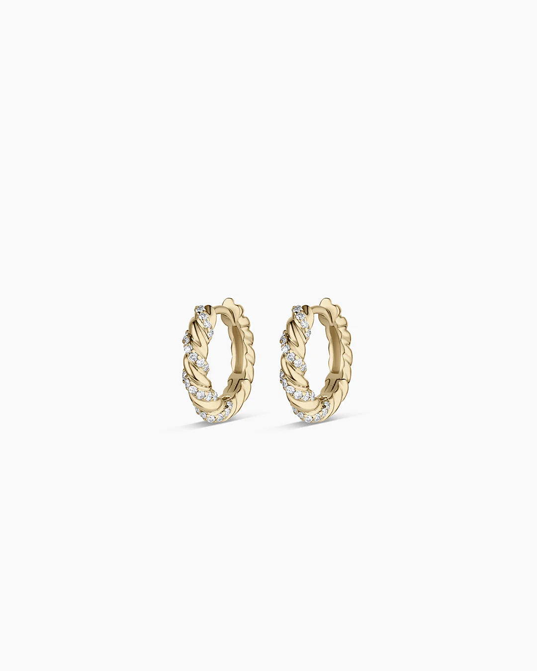 14K Diamond Crew Huggies