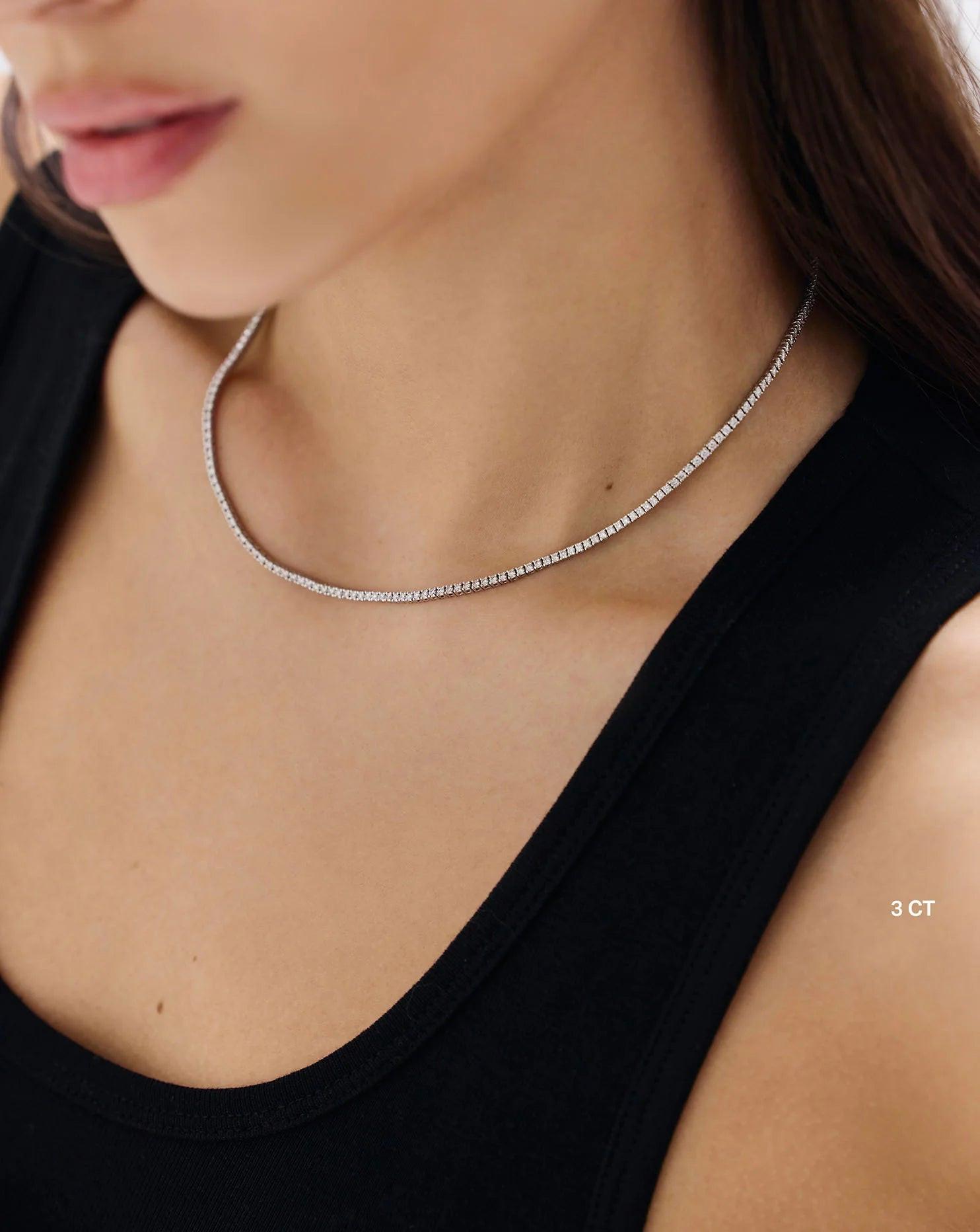 Timeless Elegance: Classic Diamond Tennis Necklace.