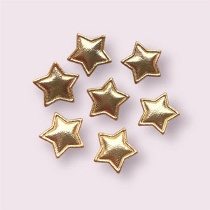 Metallic Gold Padded Fabric Stars, 2Cm Shiny Star, Craft Embellishments, Craft Supplies