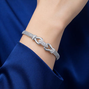 Exquisite 925 Sterling Silver Handmade Italian Reversal Bracelet – Fine Jewelry Elegance.