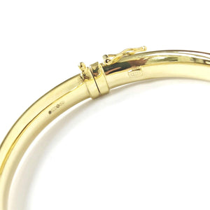 Elegant 9ct Gold Hinged Bangle Bracelet - UK Hallmarked, 6.5mm Wide Ladies Design.