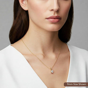 Timeless 14K Yellow Gold Classic Solitaire Pendant Necklace.