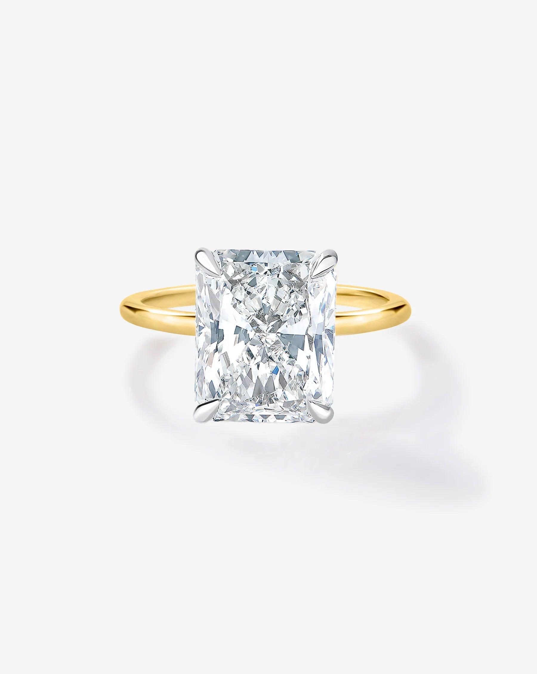 Stunning 3.67 Carat Radiant Lab Diamond with Whisper Thin® Hidden Halo.