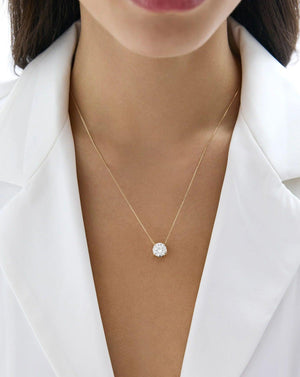 Elegant Round Lab Diamond Necklace - Timeless Sparkle and Shine.