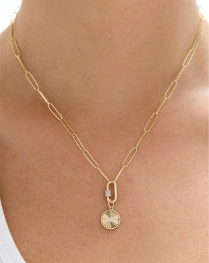 Elegant Fluted Round Diamond Pendant.