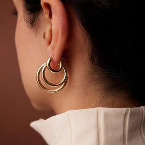 Dainty 14K Gold Hoop Earrings - 3MM Thickness, Available in Small, Medium & Large Sizes, sold as a Pair.