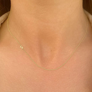 14K Gold Asymmetrical Initial Necklace