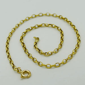 9Ct Real Yellow Gold 2Mm Belcher Anklet | 10 Inch Oval Link Anklet | Women Gold Anklet | Brand New