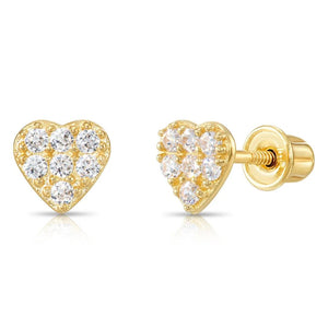 Elegant 14K Gold Heart-Shaped Stud Earrings for Timeless Style.