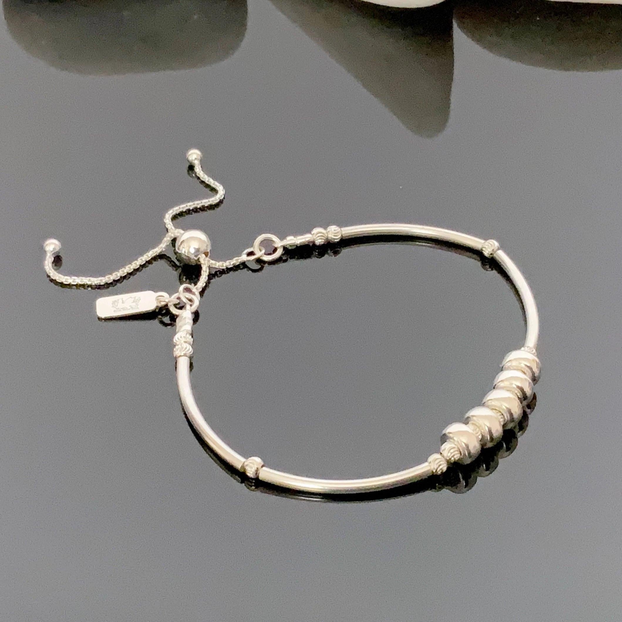 50th Birthday Elegance: Adjustable 925 Sterling Silver Statement Bracelet for Women.