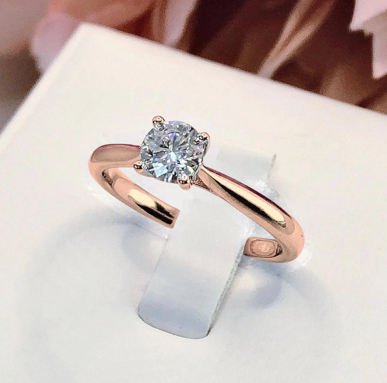 0.5Ct Diamond Engagement Ring, Solitaire Certified Moissanite Diamond Ring, Gold Simple Engagement Ring, Promise Ring, Anniversary Ring
