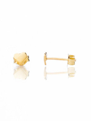 Dainty 925 Sterling Silver & 14K Gold Small Heart Stud Earrings - Perfect Gift of Luck!.