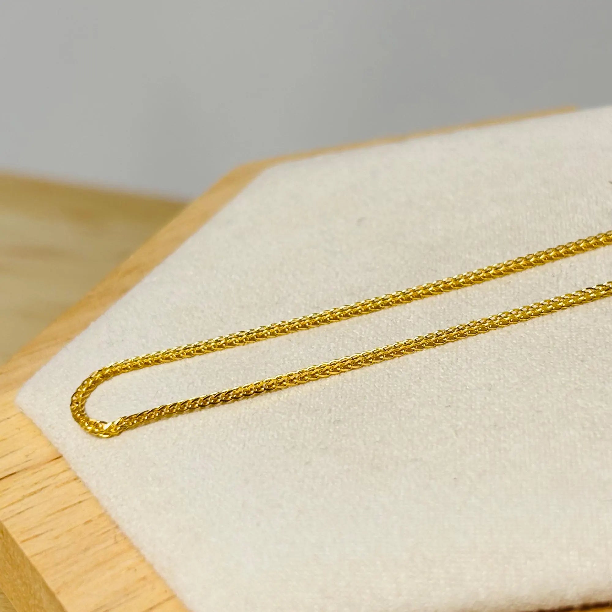 24K Solid Gold Necklace, Delicate Fine Jewelry, Simple Chain