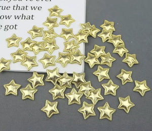 Metallic Gold Padded Fabric Stars, 2Cm Shiny Star, Craft Embellishments, Craft Supplies