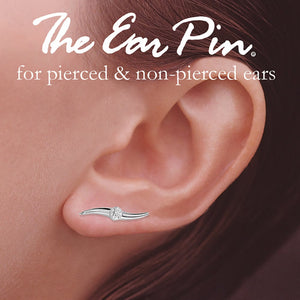 Ear Climber Earrings Diamond Ear Pin Earrings 10Kt Gold: Diamond Earclimber Earrings for Pierced or Non-Pierced Ears Earcrawlers