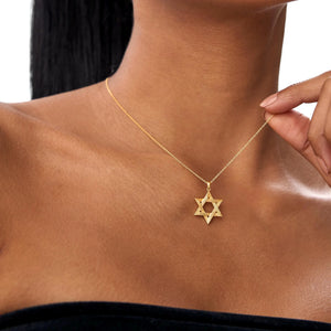 Star of David, 14K Solid Gold 18MM Star of David Pendant Religious Jewelry, Star of David Pendant, Meaningful Gift, Bat Mitzvah
