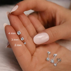 Small Stud Earrings, Tiny Gold Stud, 18K Gold Plated 1.5Mm, 2Mm 3Mm, CZ Stud Earring, Small Gold Stud, Dainty Earrings, Gift for Her