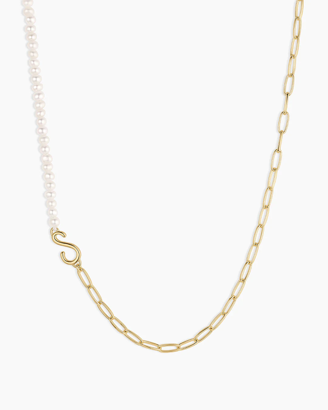 Lou Pearl Alphabet Necklace NikNenz™ Premium Gold & Diamonds