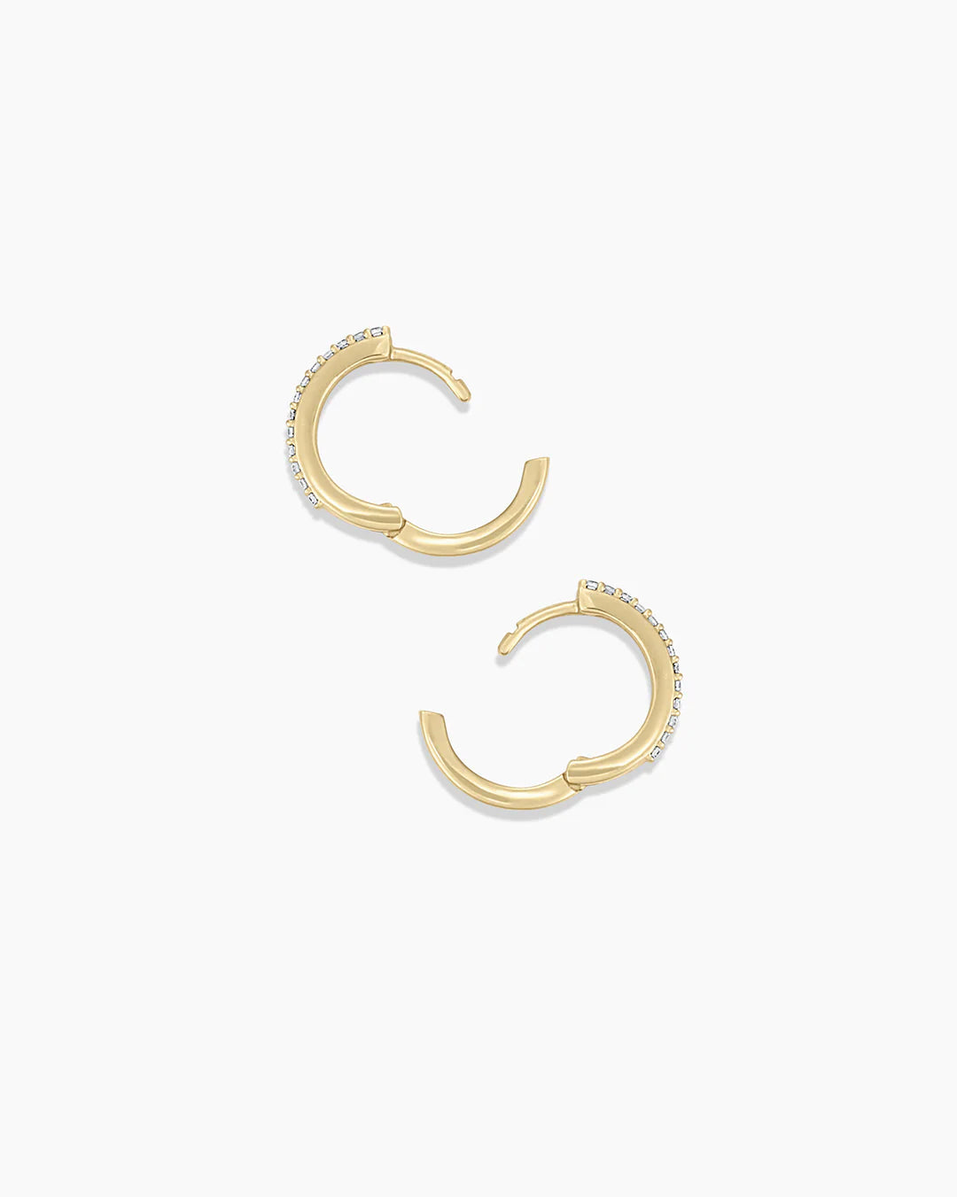 14K Diamond Double down Huggies