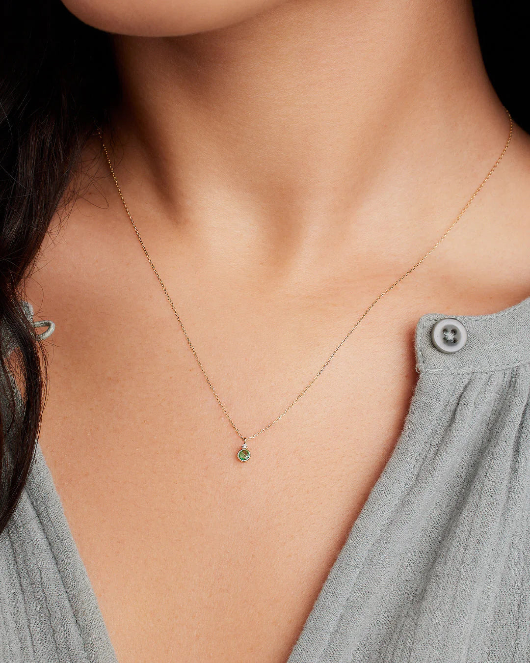 14K Gold Birthstone Necklace