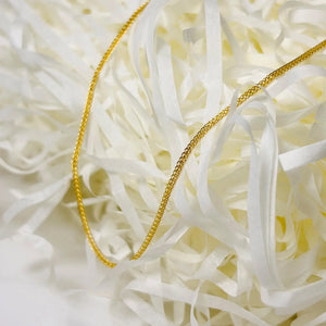 Handmade 24K Solid Gold Chain Necklace, 999 Pure Gold Jewelry,Simple Design