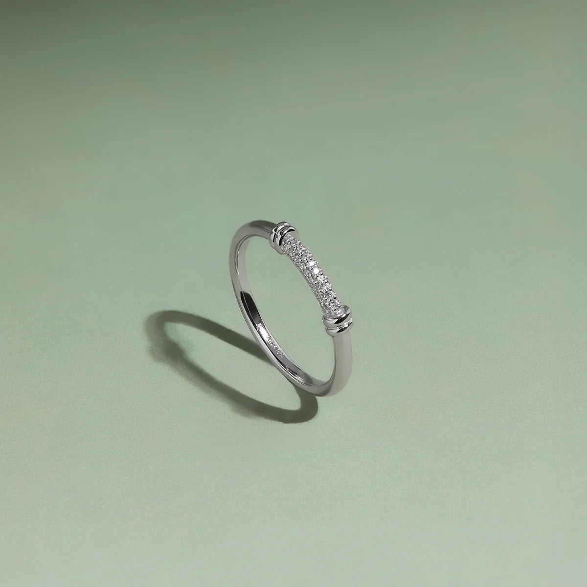 Pavé Knot Ring in Silver