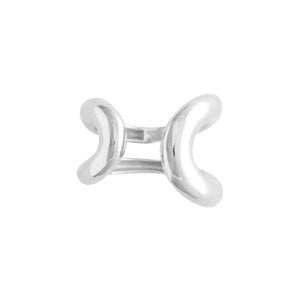 SILVER CHUNKY DOUBLE LOOP RING