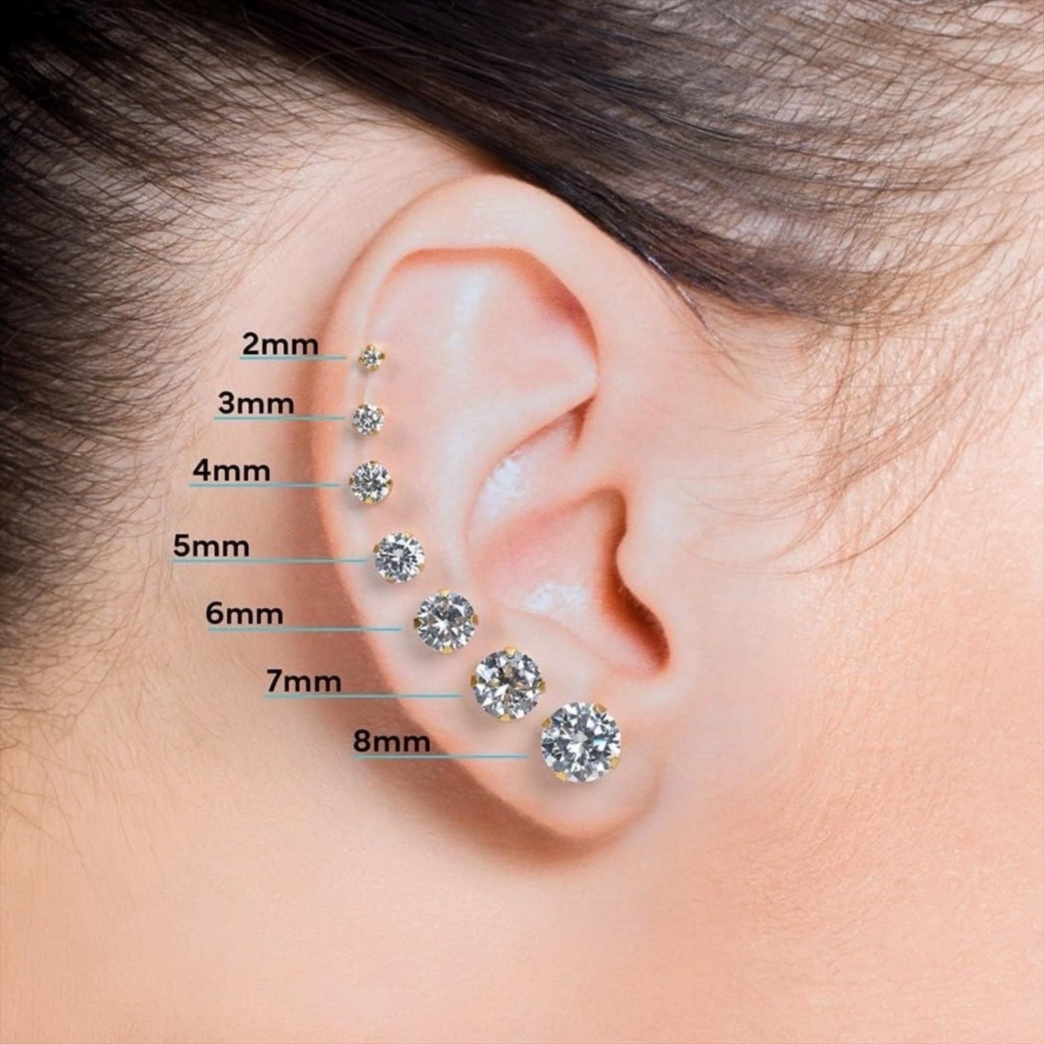 Moissanite Stud Earrings 3Mm–10Mm, 925 Sterling Silver Screw Back, VVS1 GRA Certified, Diamond Alternative Studs for Men Women, Mothers Day