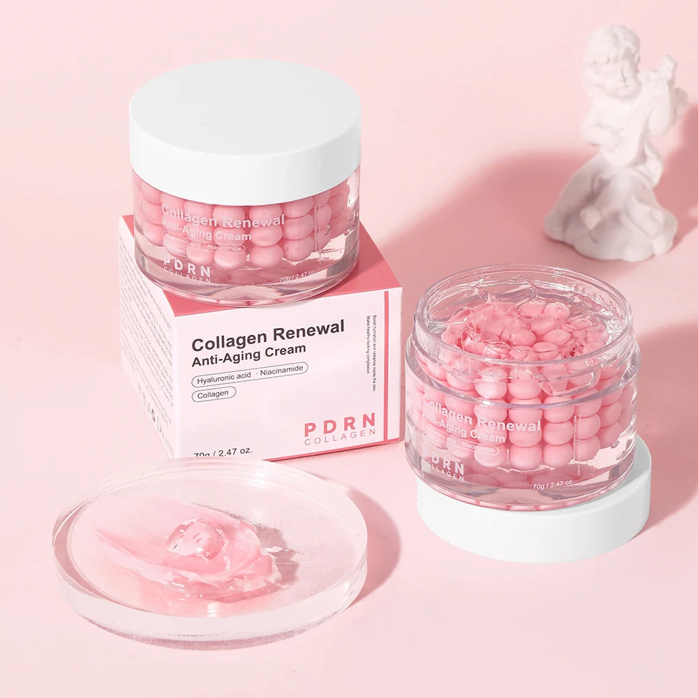 Pink Collagen Capsule Cream Suitable for All Type Skins Moisturizing Firming Night Skin Care Facial Cream