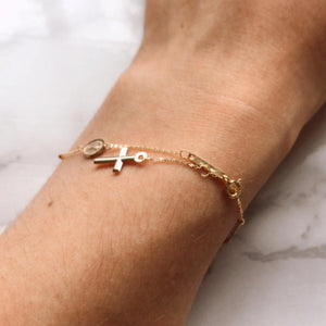 Solid Genuine 9Ct Yellow Gold St Christopher 2Mm Rosary Beads Bracelet for Women