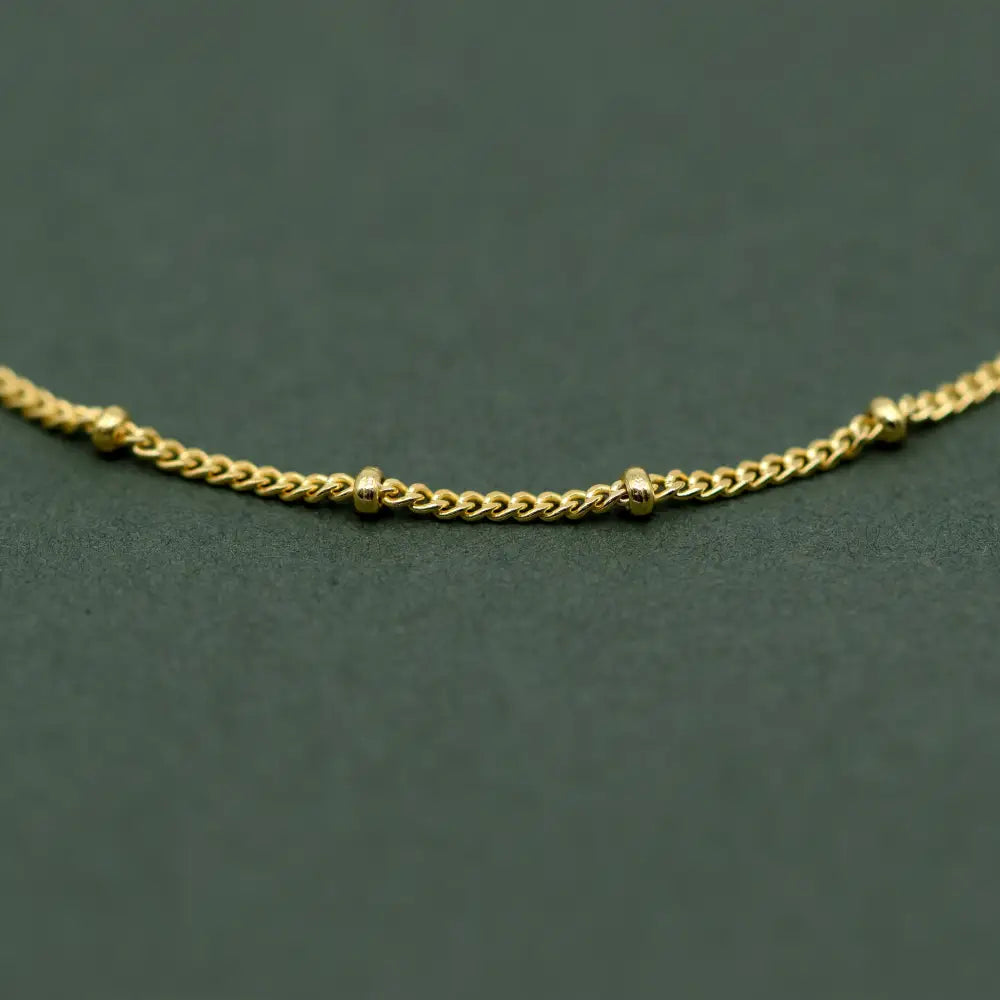 Beaded Gold Plated Anklet, Fine Curb Chain Anklet, Layered Anklet, Beach Jewelry, Gift for Her